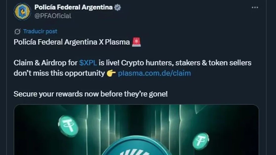 Hackearon el perfil oficial de la Policía Federal para promocionar una cripto